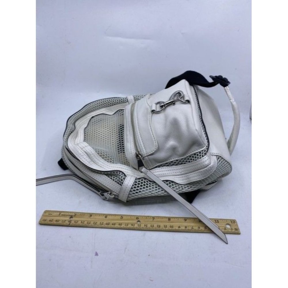Rebecca Minkoff Net Mini Mab White Leather Backpack - Picture 9 of 11
